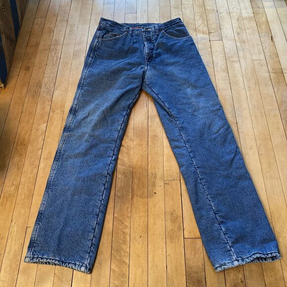 Wrangler Rugged Wear Jeans Men’s Size 34x34 Medium Wash Straight Leg Lined Work - Picture 1 of 11